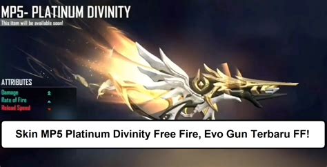 Skin MP5 Platinum Divinity Free Fire Evo Gun Terbaru FF Esportsku