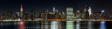 Panoramic Skyline Of Manhattan At Night Nyc Skyline Photo By Andrew