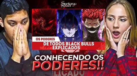 REACT TODOS OS PODERES DOS TOUROS NEGROS EXPLICADOS BLACK BULLS