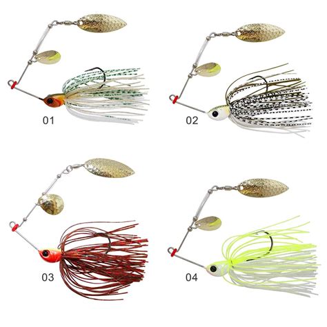 Kmucutie Se Uelos De Pesca Spinnerbait Kit De Cebo Giratorio De Metal