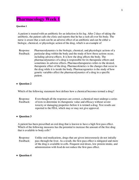 NURS 6521 Pharmacology Week 1 Quiz With Complete Solution Graded A