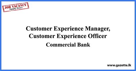 Customer Experience Manager Customer Experience Officer Commercial