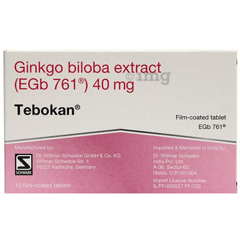 Tebokan 40MG With Ginkgo Biloba Extract Tablet Buy Strip Of 10 0