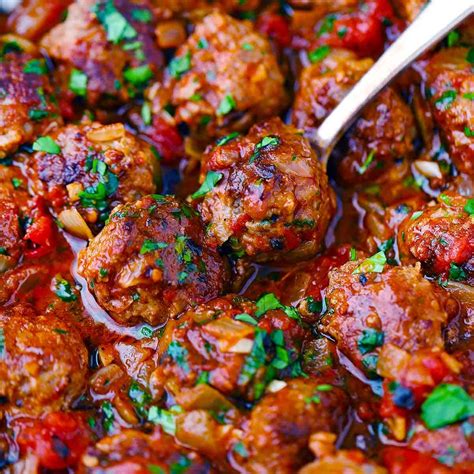 Moroccan Lamb Meatballs In A Sweet Tomato Sauce Bowl Of Delicious