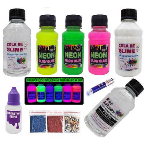 Kit Completo Para Fazer Slimes 3 Colas Neon Ine Slime Shopee Brasil