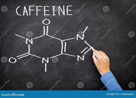 Caffeine Chemical Molecule Structure On Blackboard Stock Photos - Image ...