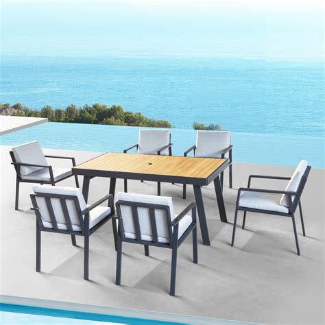 Higold Nofi Piece Outdoor Dining Set With Umbrella Hole Matte