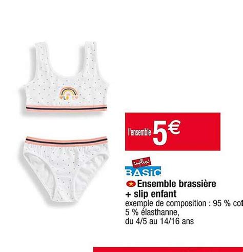 Promo Ensemble Brassière Slip Enfant Influx Basic chez Cora