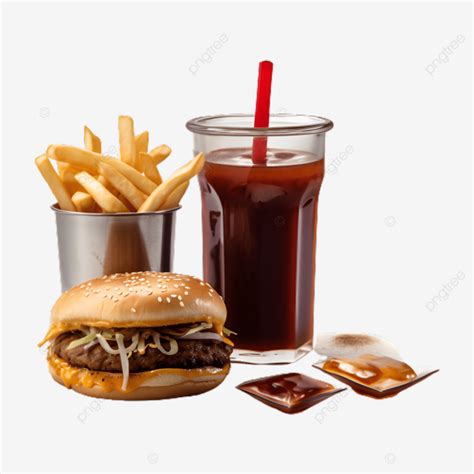 Burger Cola French Fries Fast Food Illustration Hamburger Cola