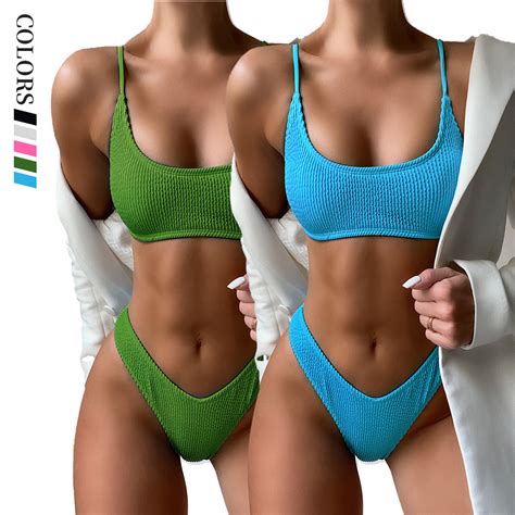 S Shaper Color S Lido Split Sostenible Conjunto Bikini Mujeres Sexy