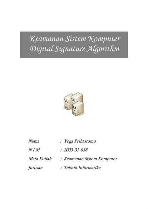 PDF Keamanan Sistem Komputer Digital Signature Algorithm PDF