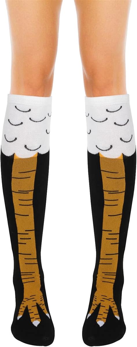 Wllhyf Chicken Legs Socks Crazy Funny Over The Knee Socks Creative