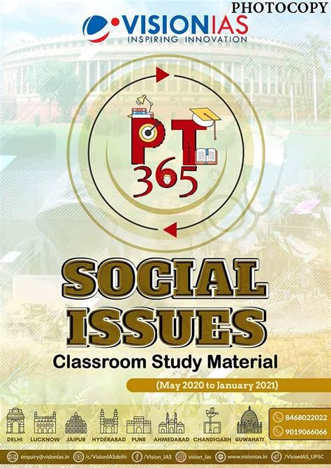 Buy Vision Ias Pt Social Issues Classroom Study Material Photocopy