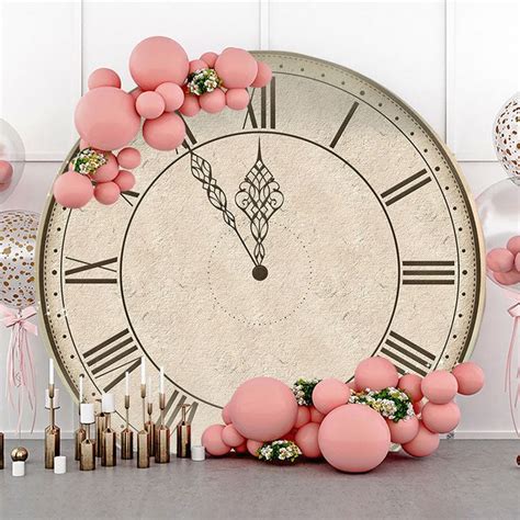 Vintage Clock Happy New Years Round Backdrop Cover In 2024 Kulissen