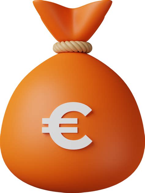 Orange Money Bag Euro D Illustration Png