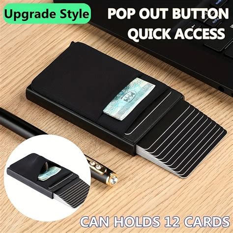 Cards Slim Aluminum Wallet With Elasticity Back Pouch Id Credit Card