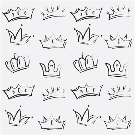 Premium Vector Hand Drawn Illustration Background With Crown Shapes