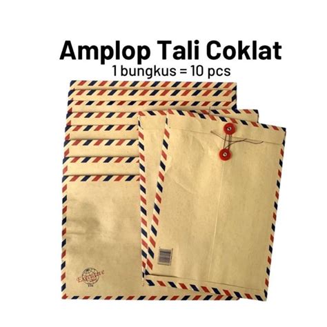 Jual Amplop Coklat Tali 10 Lbr Bks Uk F4 Shopee Indonesia