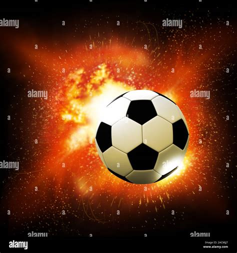 Football Ball Flame Banque De Photographies Et Dimages Haute