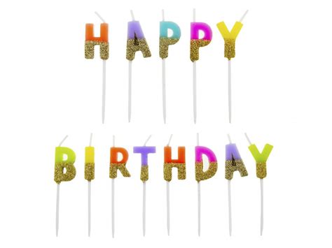 Svíčky na dort "Happy Birthday" - WALLACHIA DECOR