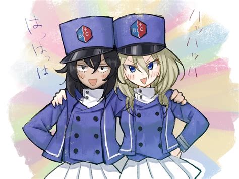 Andou And Oshida Girls Und Panzer Drawn By Inumoto Danbooru