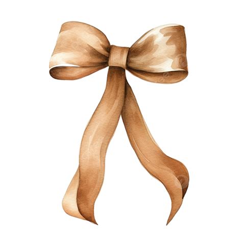 Brown Ribbon Watercolor Ribbon Watercolor Brown PNG Transparent