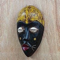 Jute Bearded African Wood Mask From Ghana Abajo NOVICA