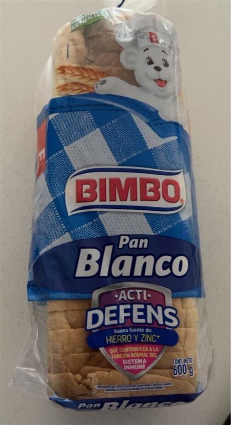 Pan Blanco Bimbo 600 G