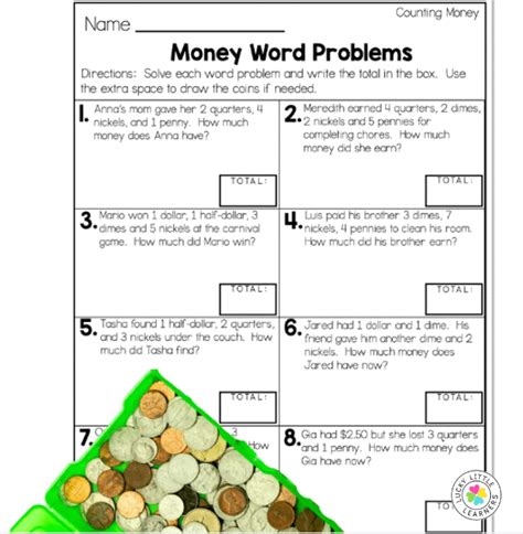 More Than Just A Worksheet Math Money Exercises For Nd Grade