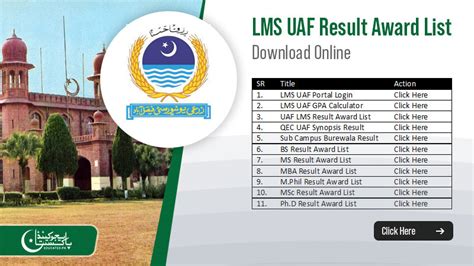 Lms Uaf Result Award List Check By Roll Number