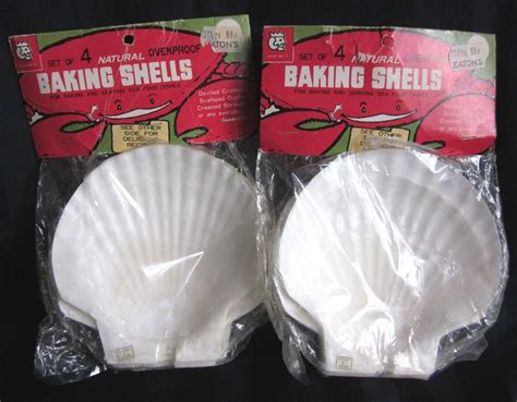 Vintage Natural Baking Shells Clam Shape For Seafood Set Of