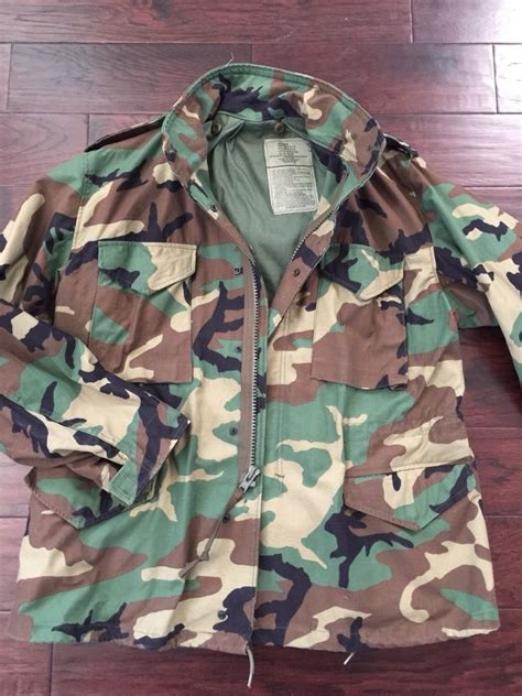 Vintage M Field Jacket Woodland Camo Usa Made Size Large Regular