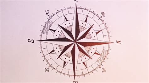 How To Draw Compass Easy Step By Step Art East West North South Drawing Compass Youtube