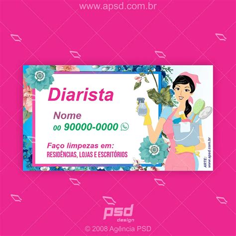 Cart O Arte E Impresso Diarista Loja Ag Ncia Psd