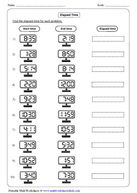 Grade 4 Maths Resources 71 Time 12 Hour 24 Hour Clock Printable