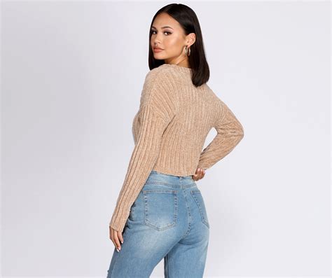 Cozy Chenille V Neck Sweater Insstreet