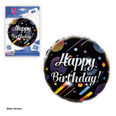 Ballon Aluminium Cm Rond Joyeux Anniversaire Plan Tes