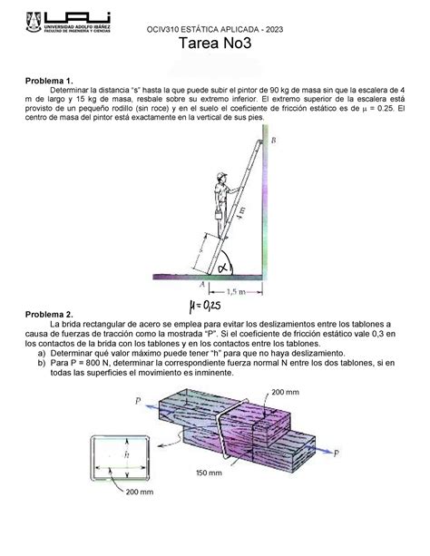 Tarea N Estatica Ociv Est Tica Aplicada Tarea No Prof