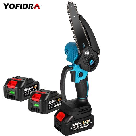 Yofidra Inch Electric Saw With Pcs Battery Eu Plug Cordless Chainsaw