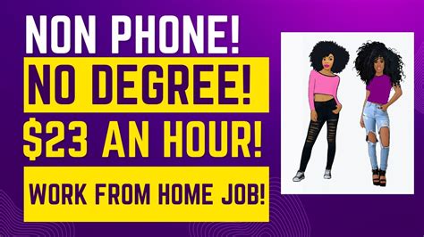 Non Phone Work From Home Job No Degree 23 An Hour Work From Home Job