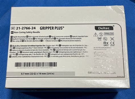 New SMITH MEDICAL 21 2766 24 Gripper Plus Non Coring Safety Needle 22G