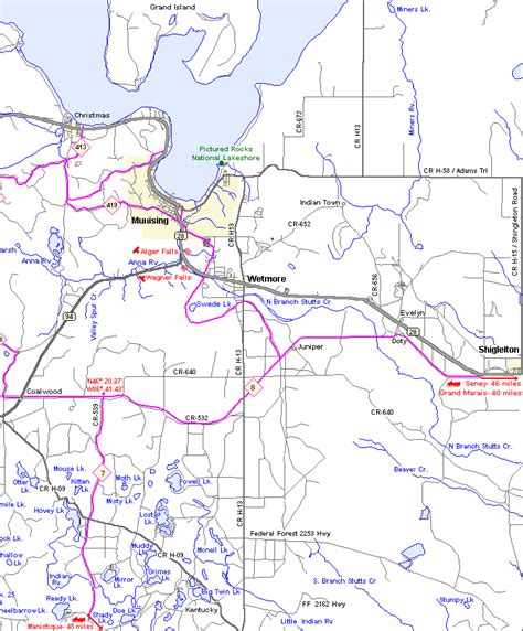 Michigan Snowmobiling Munising Au Train Snowmobile Trail Map Michigan ...