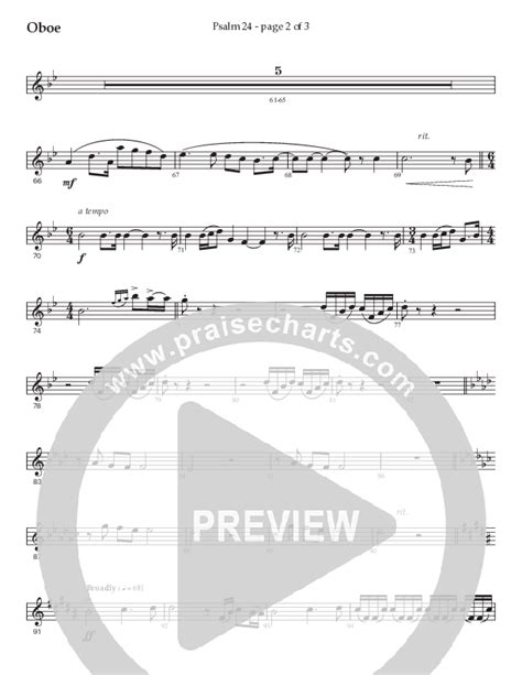 Psalm 24 Choral Anthem Satb Oboe Sheet Music Pdf Prestonwood Worship