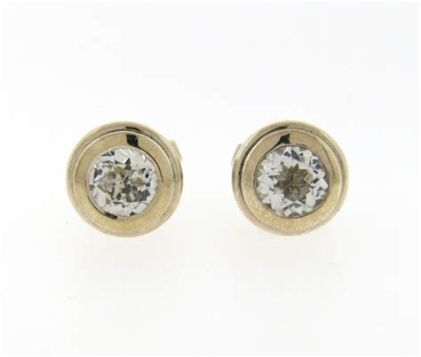 John Hardy Bedeg Sterling Silver White Topaz Stud Earrings Topaz Stud