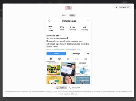 Preview Your Social Media Feed With Metricool