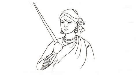 How To Draw Rani Laxmi Bai Step By Step Jhansi Ki Rani Laxmi Bai Pencil Sketch Drawing Youtube