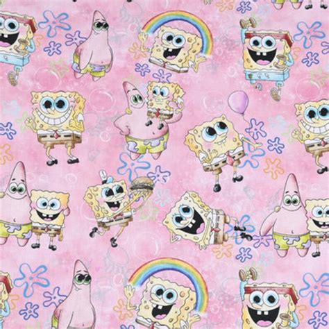 Spongebob Squarepants Fabric Cartoon Anime Fabric 100% Cotton - Etsy