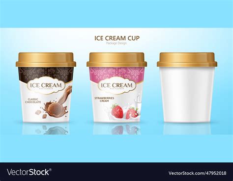 Ice cream cup package design Royalty Free Vector Image