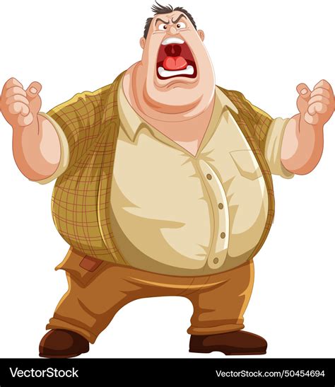 Cartoon of a man showing anger and frustration Vector Image