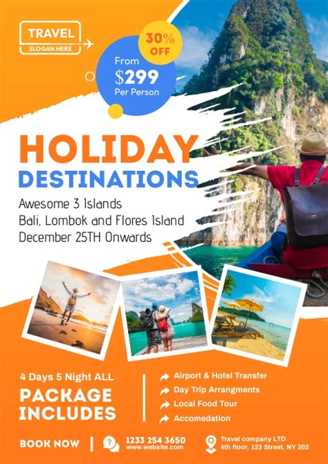 Travel Flyer Template Holiday Destination Postermywall